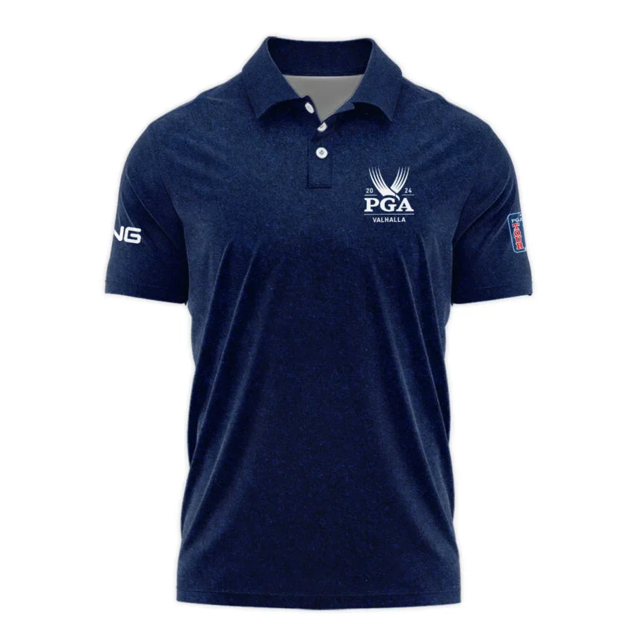 Special Version 2024 PGA Championship Valhalla Ping Polo Shirt Blue Paperboard Texture Polo Shirt Fo