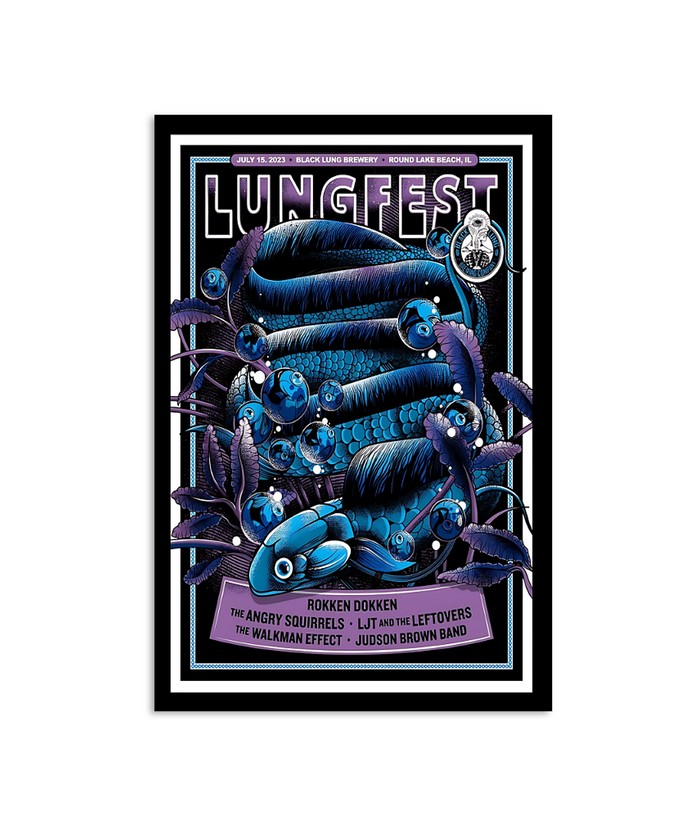 Lung Fest July 15 2023 Black Lung Brewery Round Lake Beach Il Poster