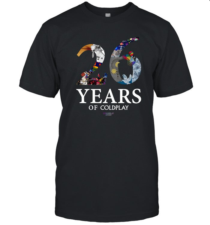 T-Shirts 26 Years Of Coldplay Access Limited