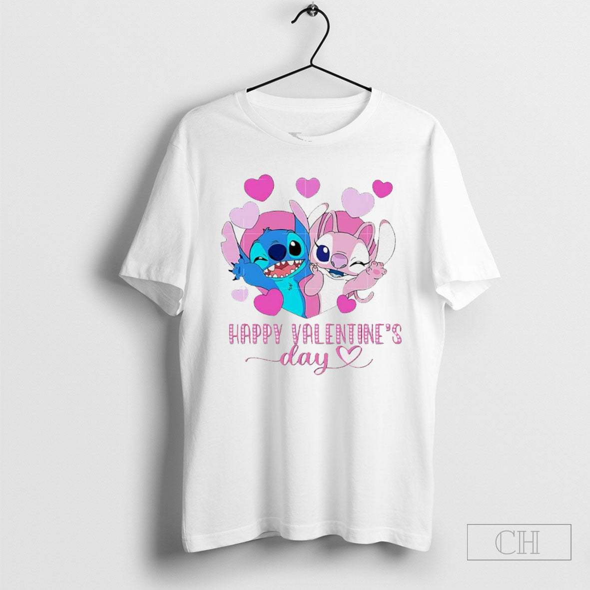 Stitch And Angel Happy Valentines Day Shirt