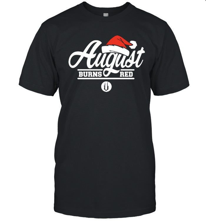 Men August Burns Red Santa Hat Black T-Shirt