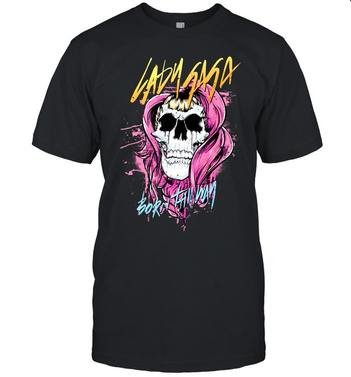 Lady Gaga Born This Way Skull Girls Shirts