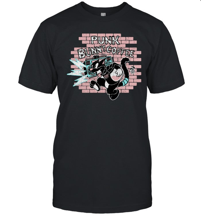Limited Green Day Punk Bunny Coffee Rad Cat Shirt