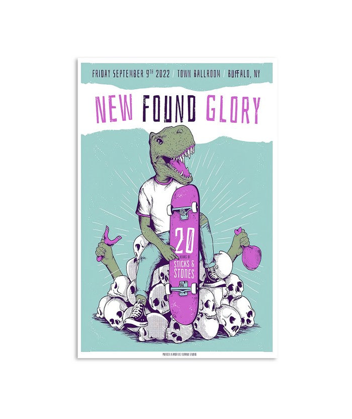 New Found Glory Buffalo, Sept 9 2022, Town Ballroom New York Poster