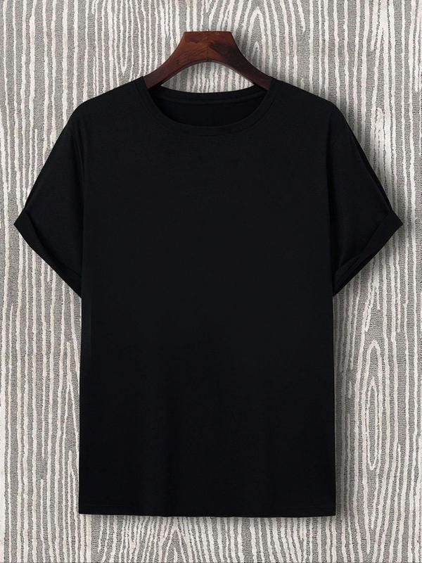 Men's Regular Fit Me VS Me Letter Print Round Neck Tee, Street Fashion Streetwearรโรย Short Sleeve T-shirt for Daily Wear, Graphic Tees, Casual Comfy Kn