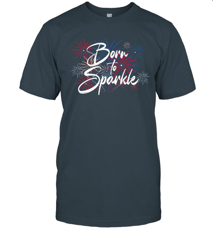 Living Fully Born to Sparkle Tee in Denim shirt