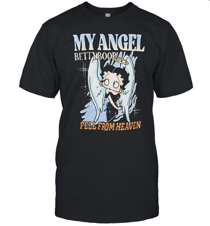 Shirt Betty Boop My Angel Women's Ringer