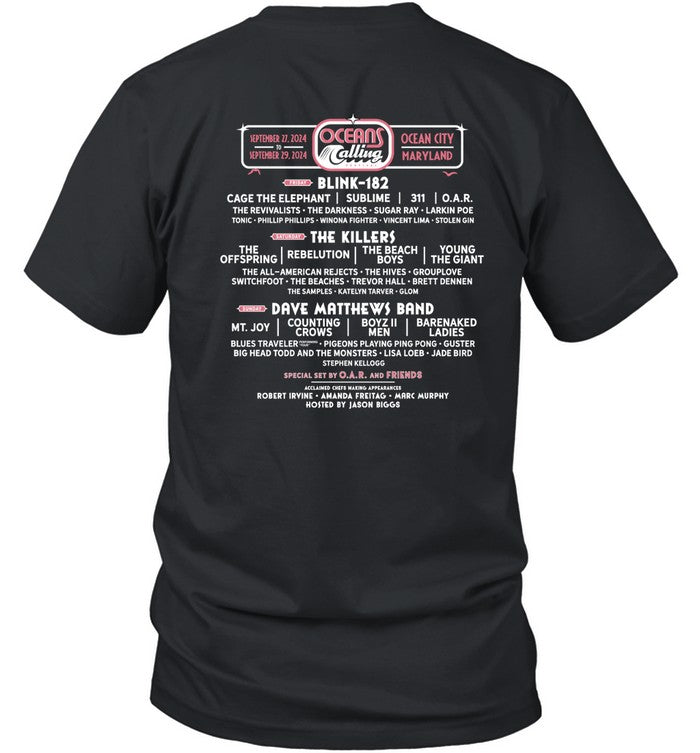 Oceans Calling Festival Sunset Lineup Event Shirt