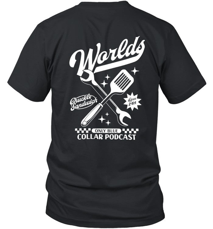 New Chuckle Sandwich Blue Collar Podcast Shirt