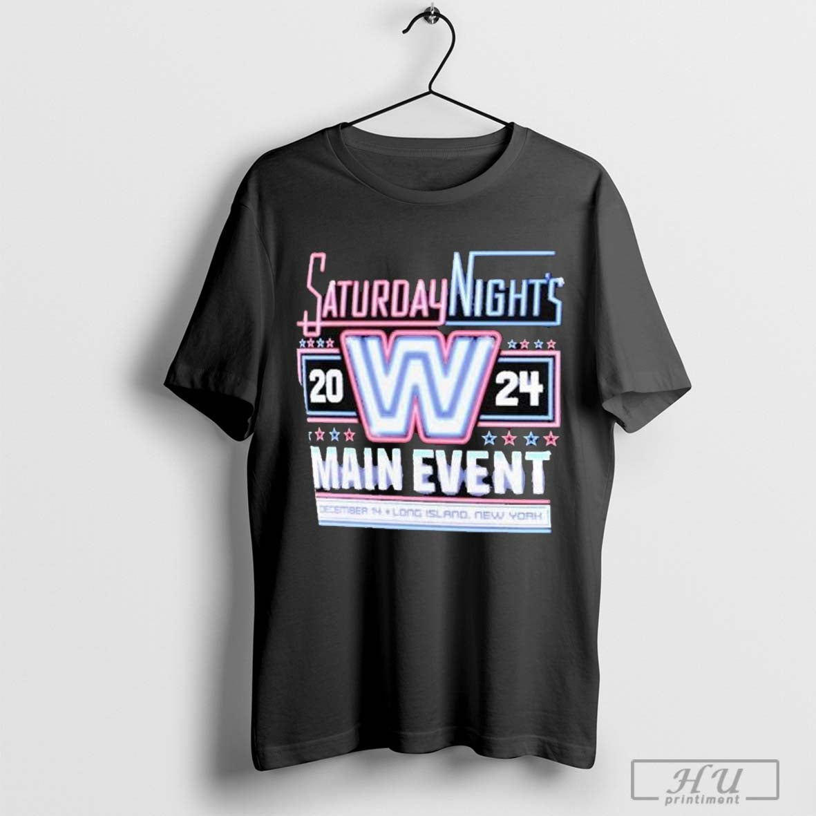 Saturday Nights Main Event Neon Lights Logo T Shirt