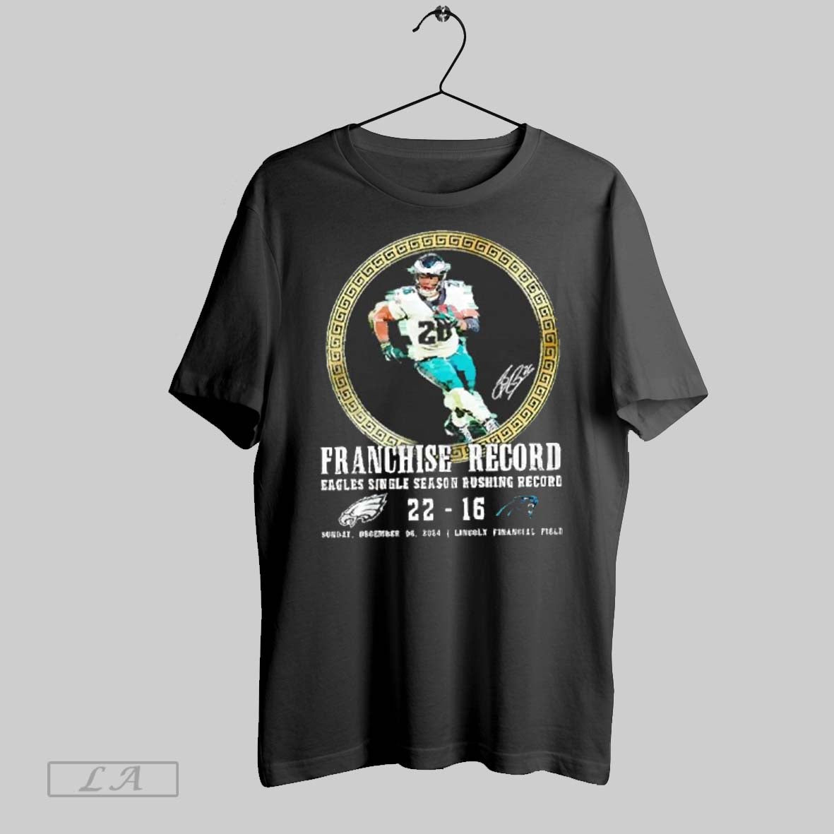 Saquon Barkley Franchise Record Eagles Single Season Rushing Record 2024 T Shirts