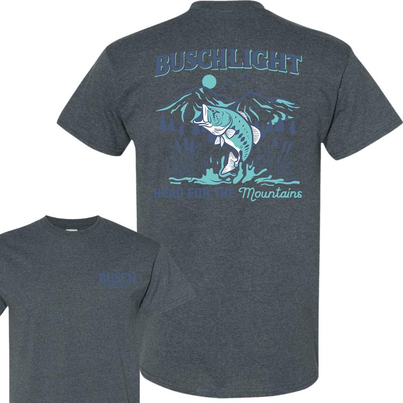 Busch Light Head For The Mountains Fishing T-Shirt, 2 Side T-Shirt, Full Color, Trendy To Timeless, For Men, For Women