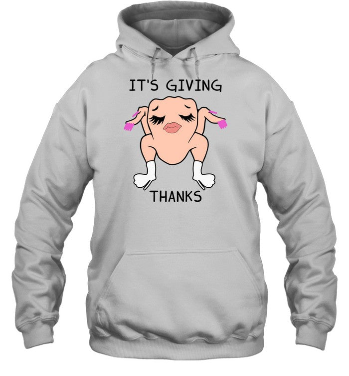 Ajnoca Wearing It's Giving Thanks Hoodie