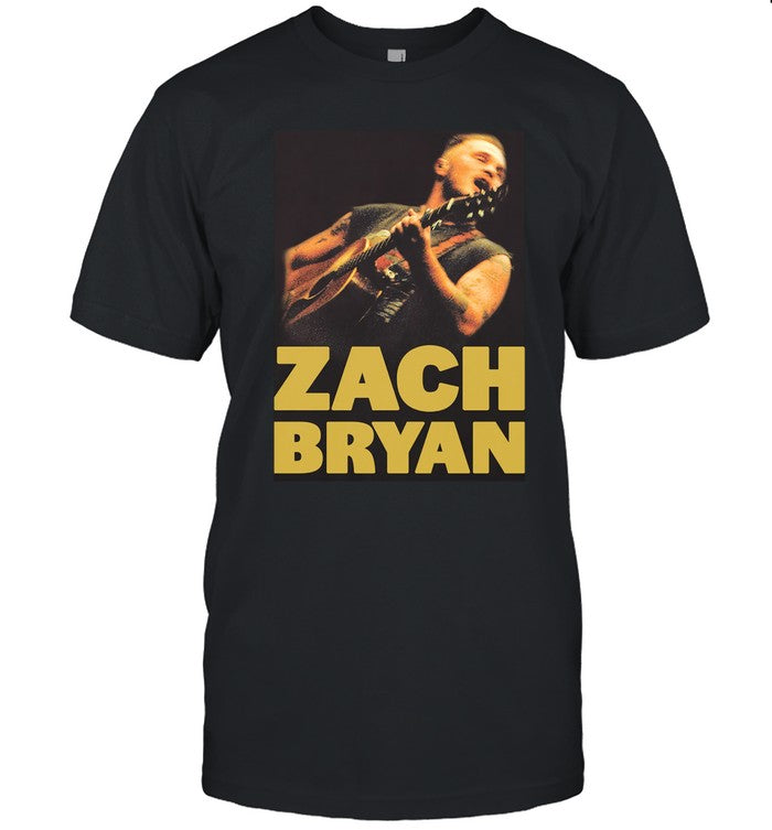 Limited Zach Bryan Guitar Washed Black T Shirt