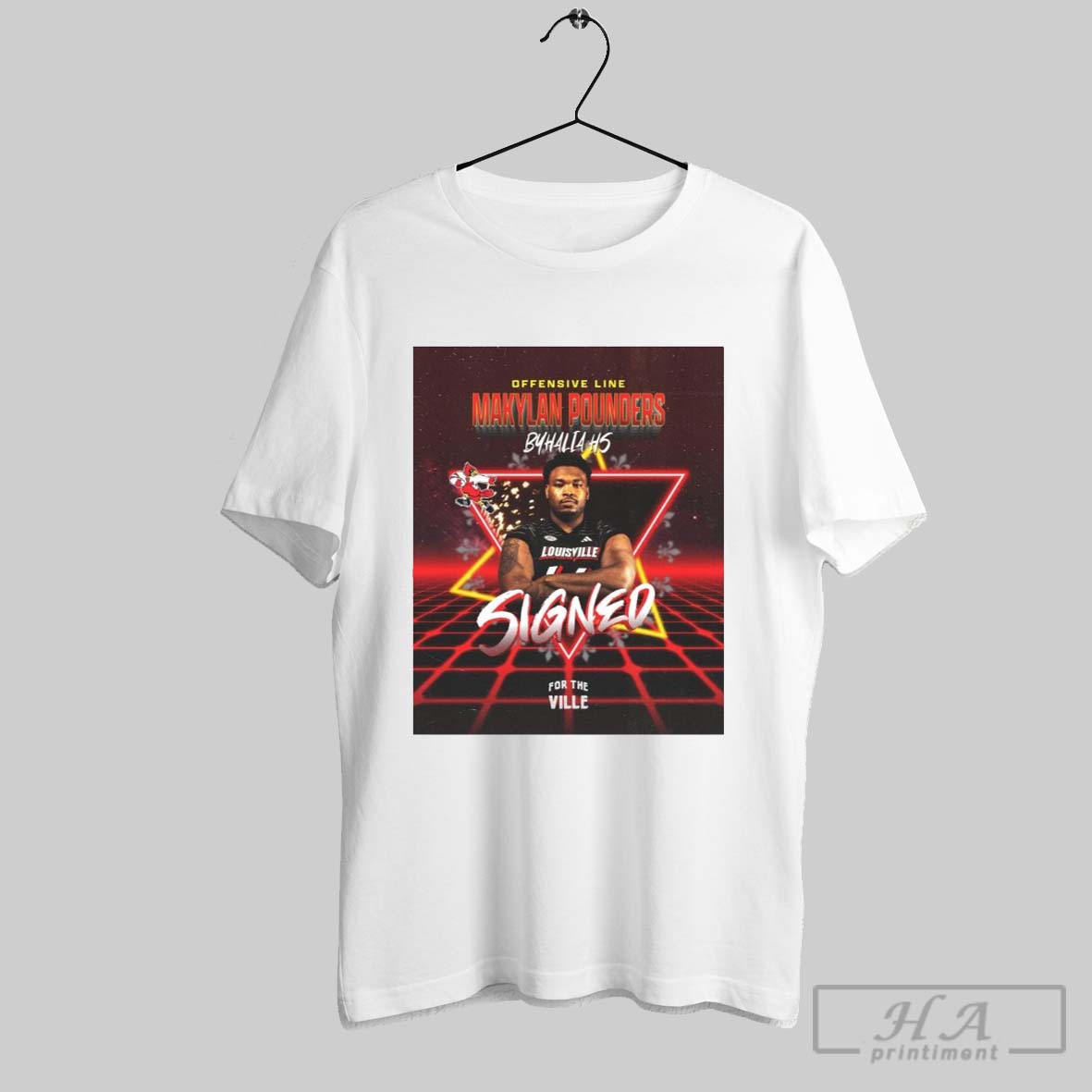 Poster Louisville Cardinals Signed Offensive Line Makylan Pounders Byhalia Hs For The Ville T Shirt