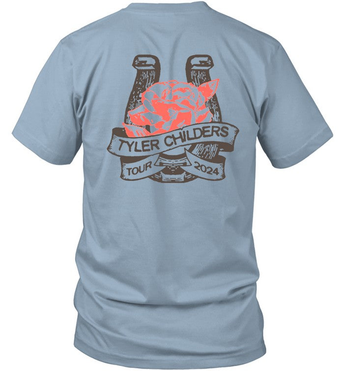 Limited Tyler Childers Blue Muleshoe T Shirt