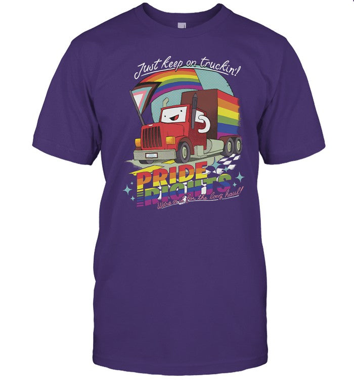 Dftba Drawfee Pride 2024 Just Keep On Truckin' Pride Rights T Shirt