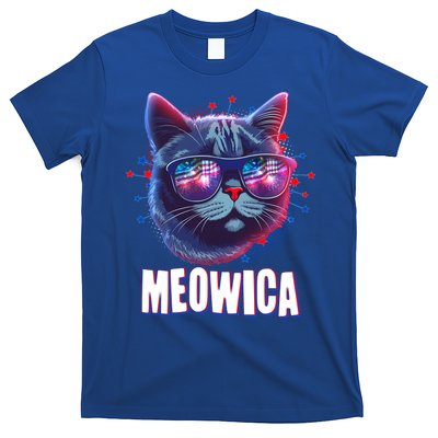 Funny 4th Of July Meowica Fireworks Cat T-Shirt