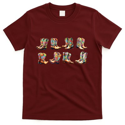 Floral Cowboy Cowgirl Boots T-Shirt