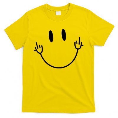 Funny Smiley Middle Finger Smile Face T-Shirt