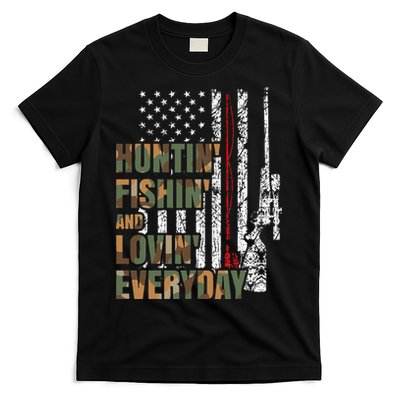 Hunting Fishing Loving Everyday American Deer Hunter Patriot T-Shirt