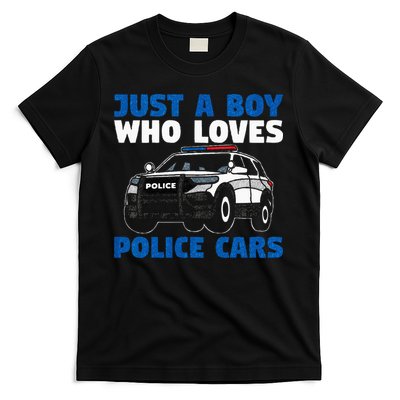 Kids Police Officer Just A Boy Who Loves Police Cars T-Shirt