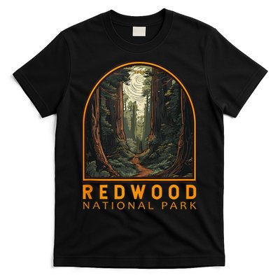 Redwood National Park Illustration Trail Emblem T-Shirt