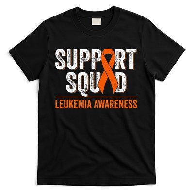 Support Squad Orange Ribbon Leukemia Blood Cancer Awareness T-Shirt
