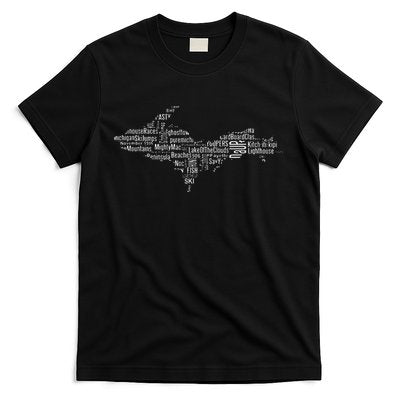 UP Upper Peninsula Michigan Word Collage Yoopers Favorite T-Shirt