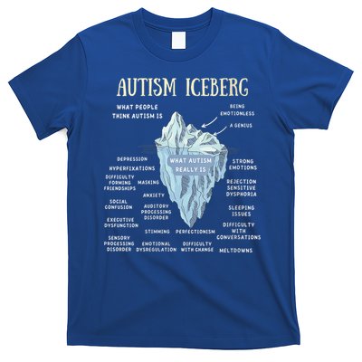 Wo Accept Understand Love Autism Awareness Autism Iceberg V-Neck T-Shirt