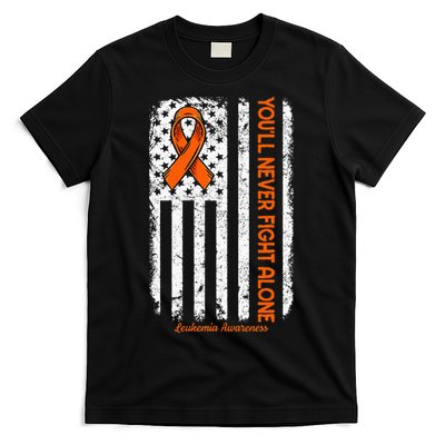 Youll Never Fight Alone Blood Cancer Leukemia Awareness T-Shirt