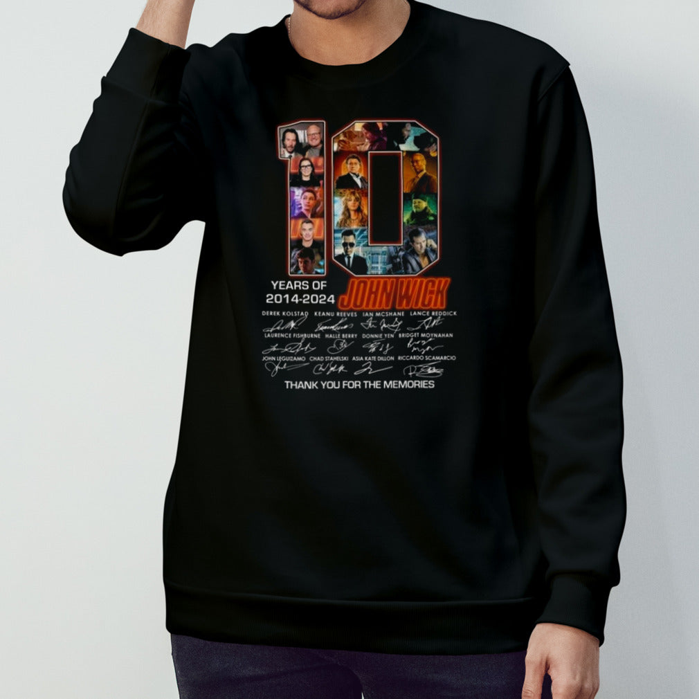 10 Years Of 2014-2024 John Wick Thank You For The Memories Signatures Shirt