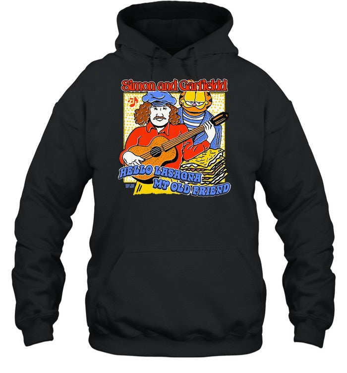 Simon And Garfield Hello Lasagna My Old Friend Hoodie