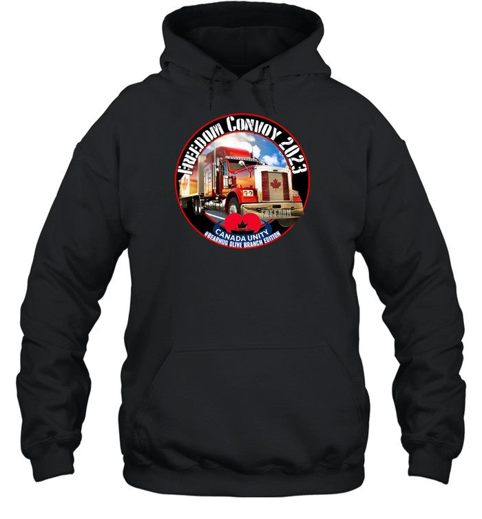 Freedom Convoy 2023 Canada Unity Bearhug Olive Branch Edition Hoodie