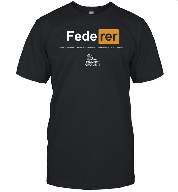 Musetti Wearing Federer Serve Forehand Backhand Drop Shot Chips Charge Sabr Tweener Shirt