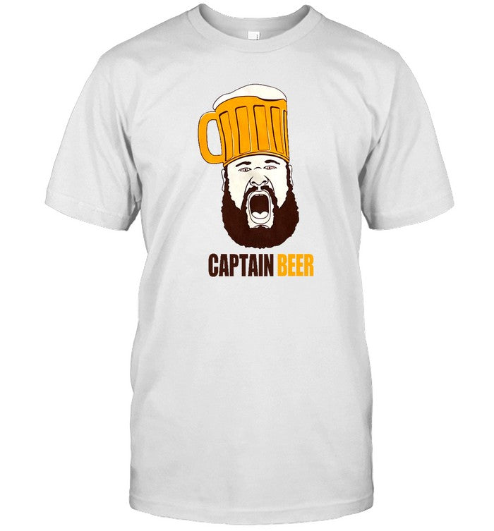 Funny Captain Beer Logo T Shirt