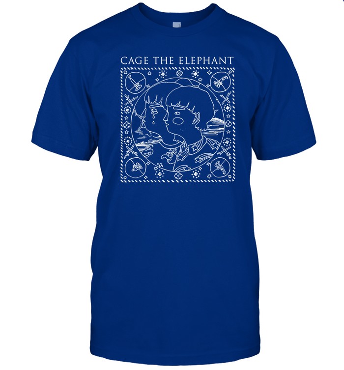Cage The Elephant Women's Twins Navy Tee Shirt