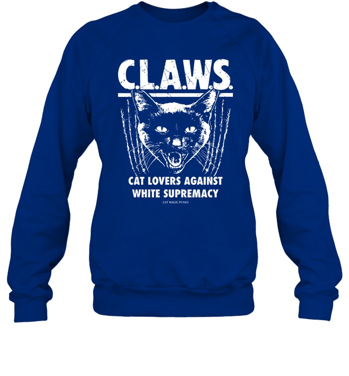 Majorhightide Wearing Claws Cat Lovers Against White Supremacy Shirt