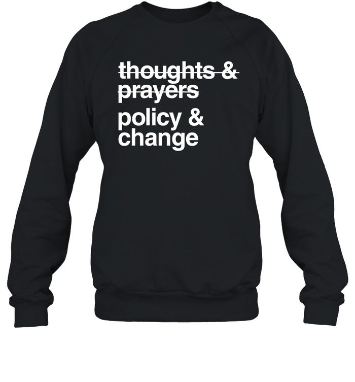 Whoopi Goldberg Wearing Thoughts And Prayers Policy And Change Shirt