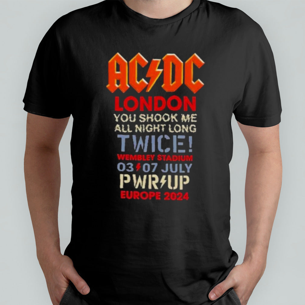AC-DC You Shook Me All Night Long July 3 2024 At Wembley Stadium In London UK Event T-Shirt