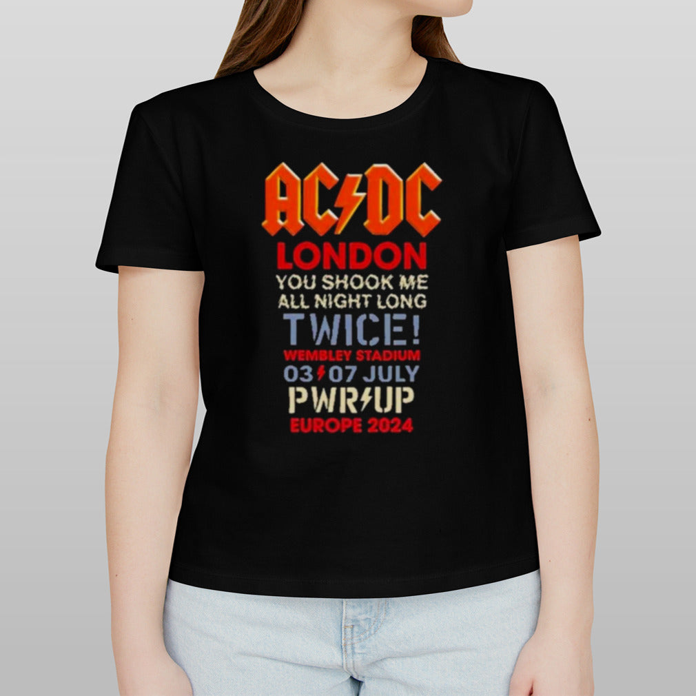 AC-DC You Shook Me All Night Long July 3 2024 At Wembley Stadium In London UK Event T-Shirt