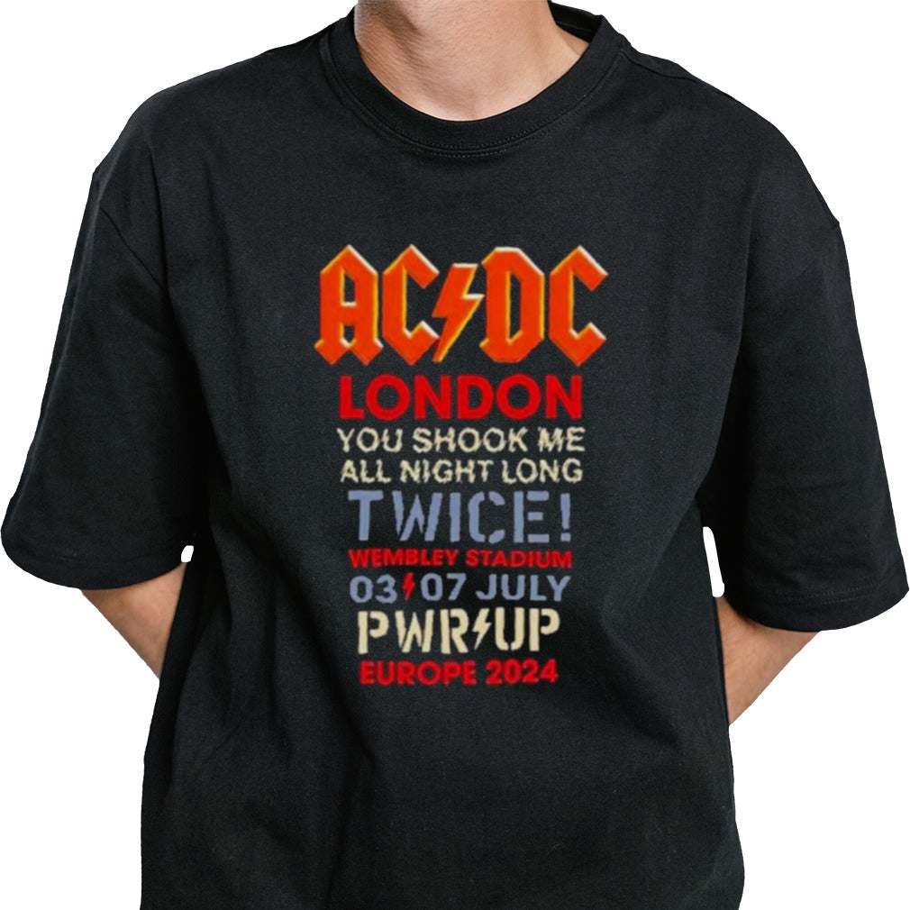 AC-DC You Shook Me All Night Long July 3 2024 At Wembley Stadium In London UK Event T-Shirt