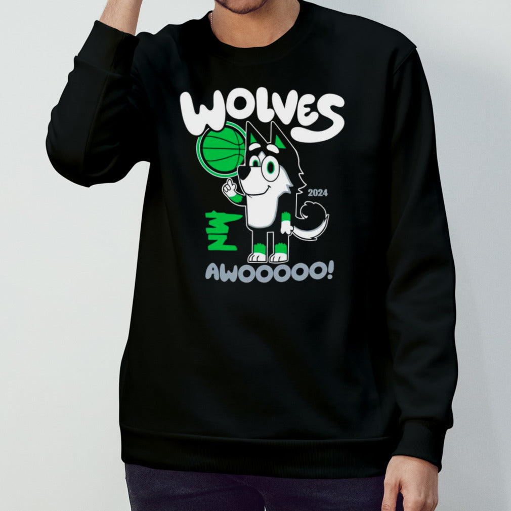 Awooo Wolves Bluey Minnesota Basketball shirt