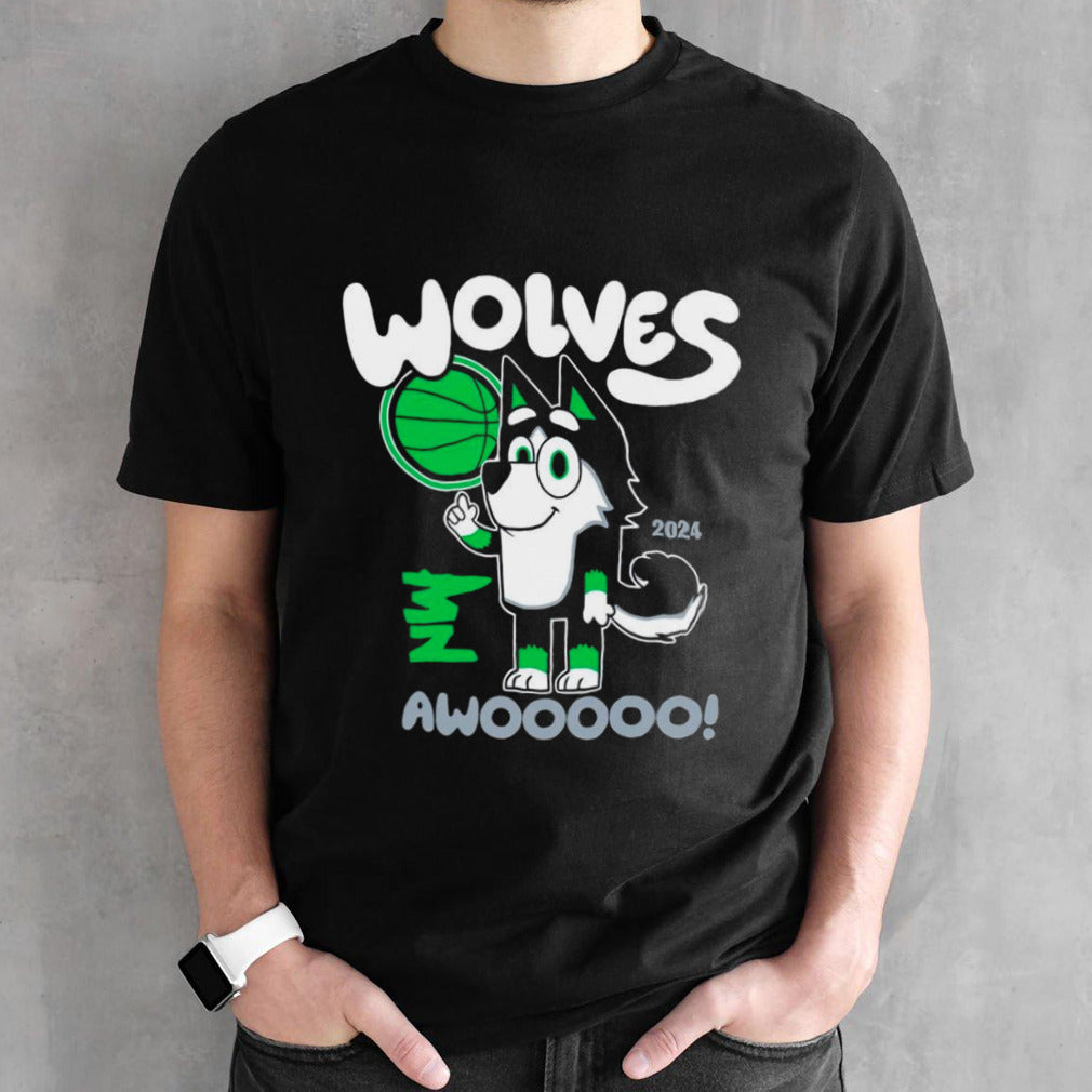 Awooo Wolves Bluey Minnesota Basketball shirt