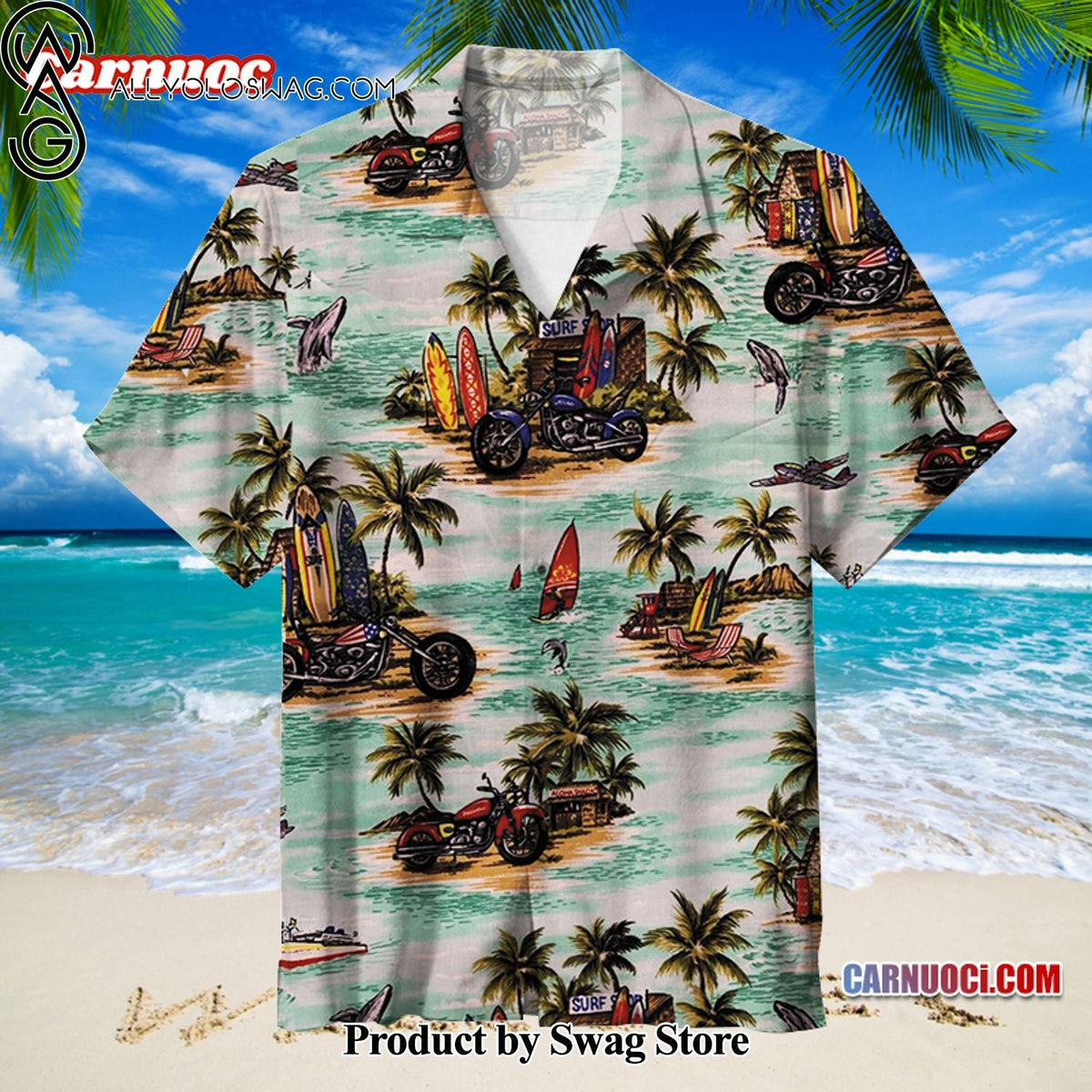 Beach racing off-road motorcycle Eye-Catching Hawaiian Shirt