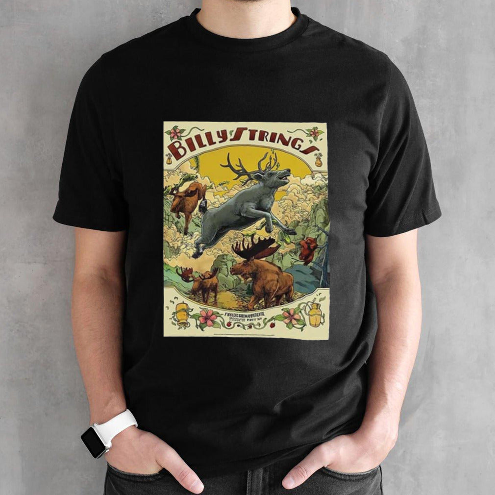 Billy Strings On May 18th 2024 Fiddlerâ€™s Green Amphitheatre Greenwood Village CO Poster Art By Dave Kloc And Jessica Seamans T-Shirt