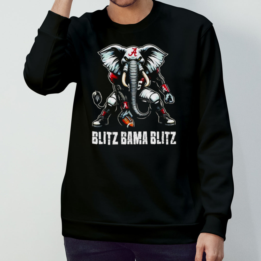 Blitz Bama Blitz Alabama Muscular Elephant Mascot T-shirt