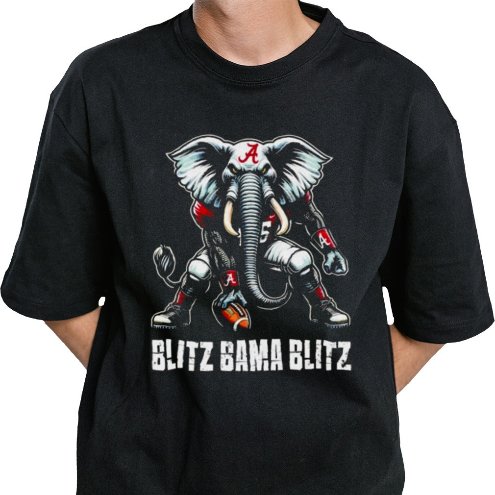 Blitz Bama Blitz Alabama Muscular Elephant Mascot T-shirt