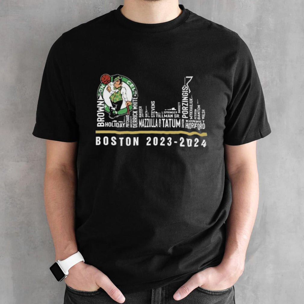 Boston Celtics Skyline Players Names Boston 2023-2024 Shirts