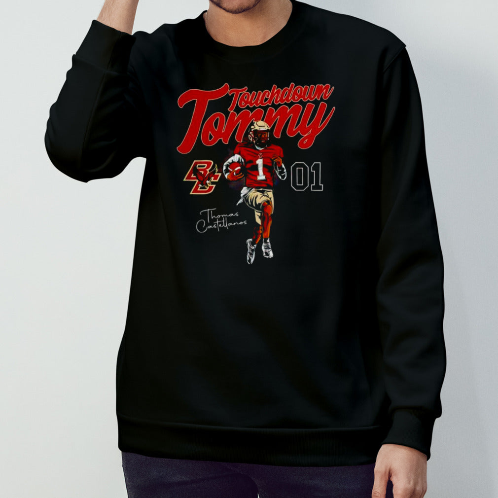 Boston College s#01 Touchdown Tommy Castellanos Football shirts